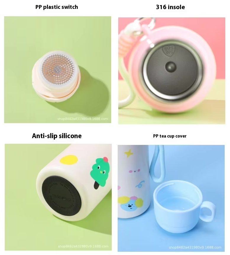 Cute Cartoon Metal Mug – 550ml(Pink) - Image 5