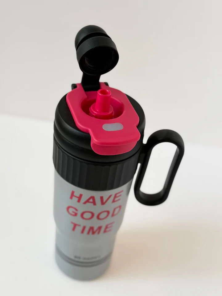 Insulated Travel Mug with Handle-750ml(Silver) - Image 3