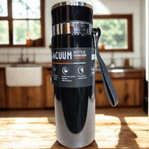 Black Stainless Steel Vacuum Flask - Hot & Cold 800ml(Black)