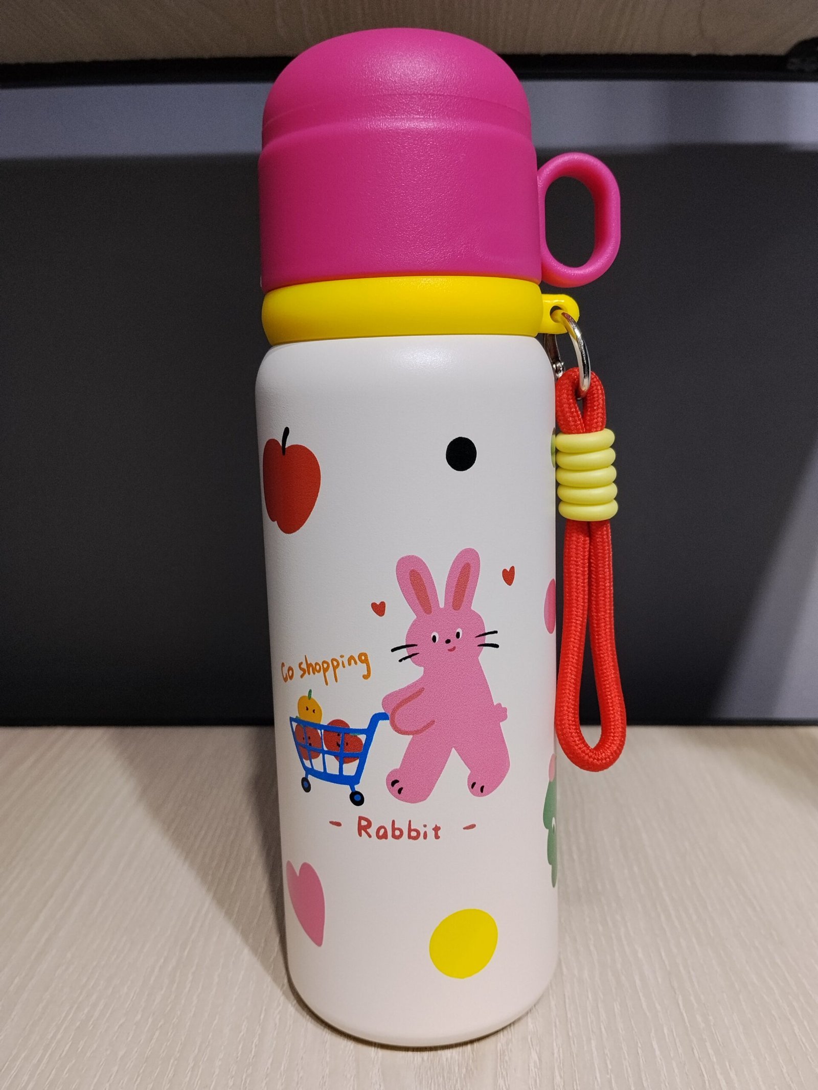 Cute Cartoon Metal Mug – 550ml(Pink) - Image 2