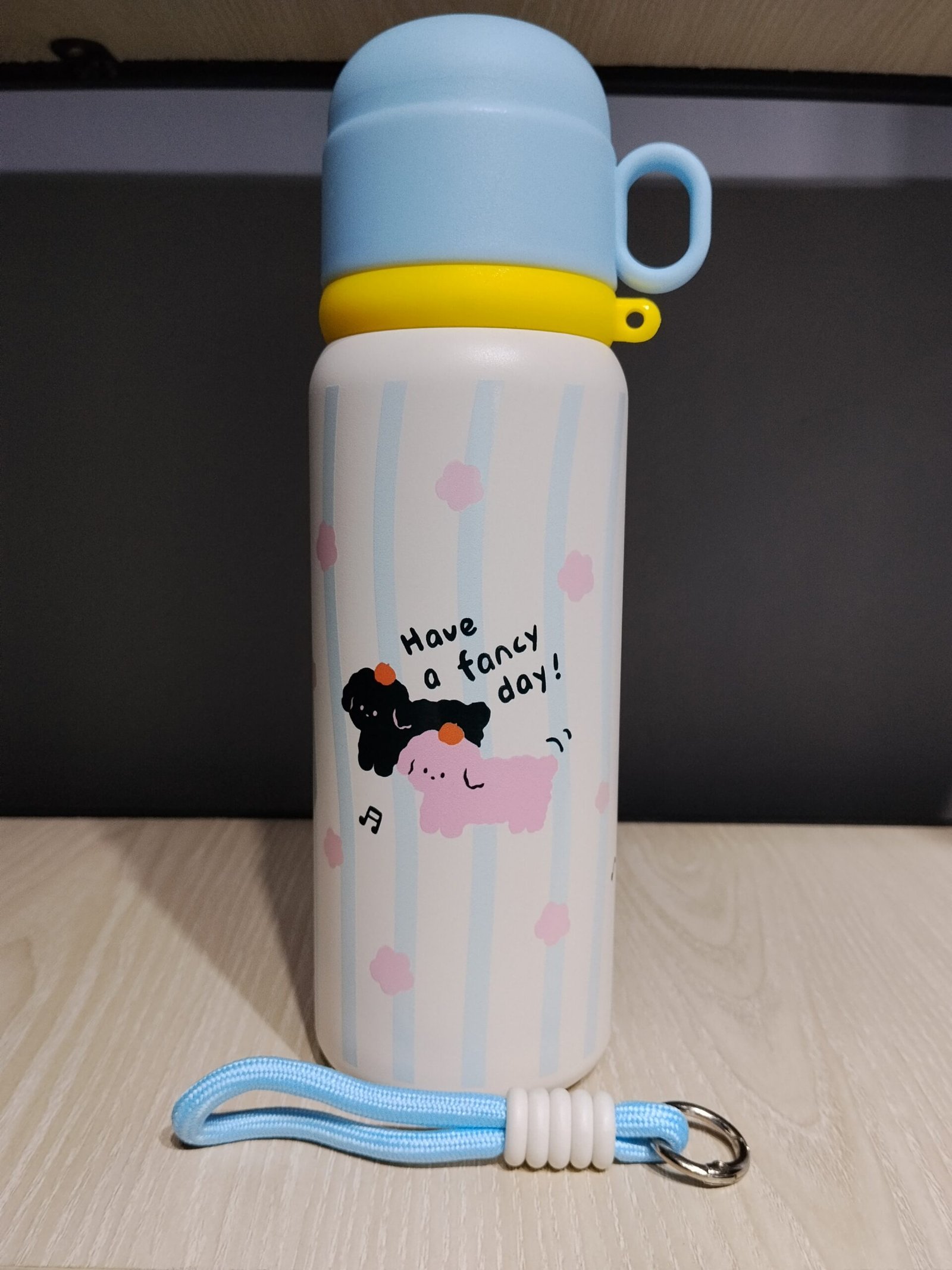 Cute Cartoon Metal Mug – 550ml(Blue) - Image 6