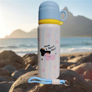 Cute Cartoon Metal Mug – 550ml(Blue)